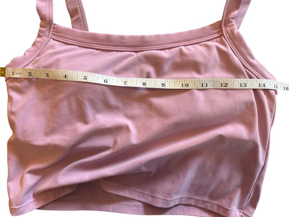 Vitality Women's Size L pink Lavender Square Neck Crop Tank Top - Picture 4 of 5